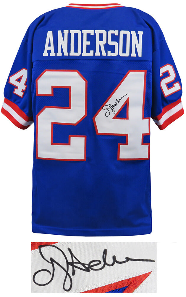 Ottis Anderson Signed Blue T/B Custom Football Jersey - ANDJRY303 - Ottis Anderson Signed Blue T/B Custom Football Jersey product image