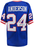 Ottis Anderson Signed Blue T/B Custom Football Jersey w/SB XXV MVP - ANDJRY304 - Ottis Anderson Signed Blue T/B Custom Football Jersey w/SB XXV MVP product image