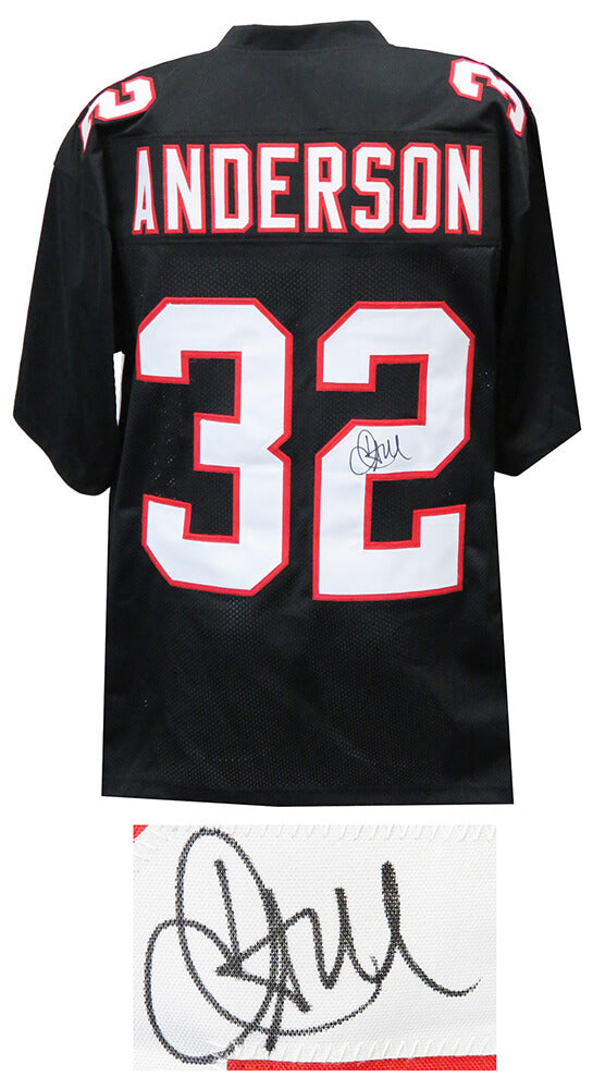 Jamal Anderson Signed Black Custom Football Jersey - ANDJRY310 - Jamal Anderson Signed Black Custom Football Jersey product image