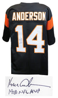 Ken Anderson Signed Black Custom Football Jersey w/1981 NFL MVP - ANDJRY320 - Ken Anderson Signed Black Custom Football Jersey w/1981 NFL MVP product image