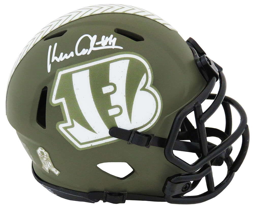 Ken Anderson Signed Cincinnati Bengals Salute To Service Riddell Speed Mini Helmet - ANDMIN309 - Ken Anderson Signed Cincinnati Bengals Salute To Service Riddell Speed Mini Helmet product image