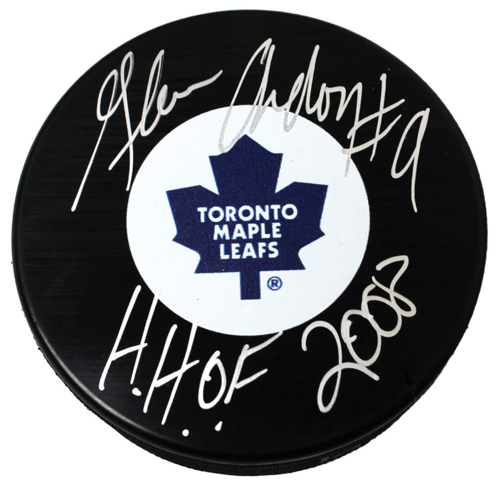 Glenn Anderson Signed Maple Leafs Logo Hockey Puck w/HHOF 2008 - ANDPUC401 - Glenn Anderson Signed Maple Leafs Logo Hockey Puck w/HHOF 2008 product image