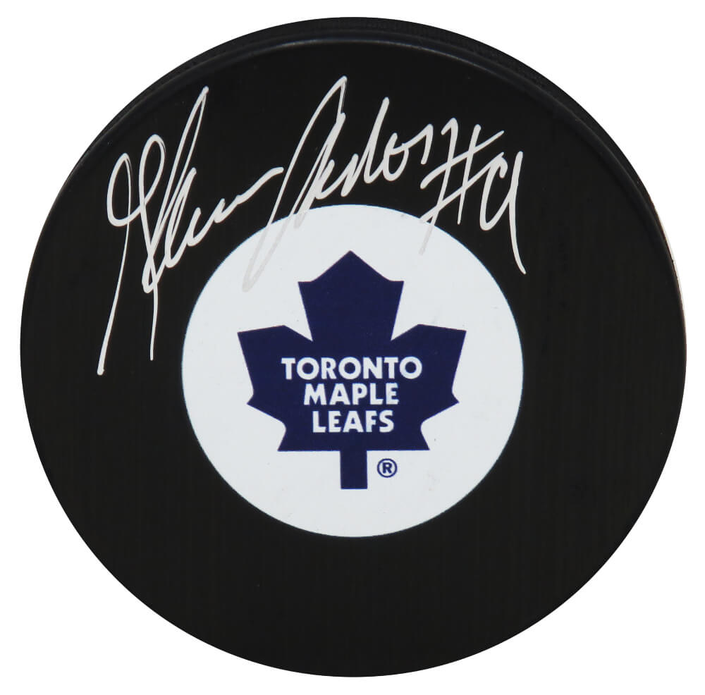Glenn Anderson Signed Maple Leafs Medium Logo Hockey Puck - ANDPUC403 - Glenn Anderson Signed Maple Leafs Medium Logo Hockey Puck product image
