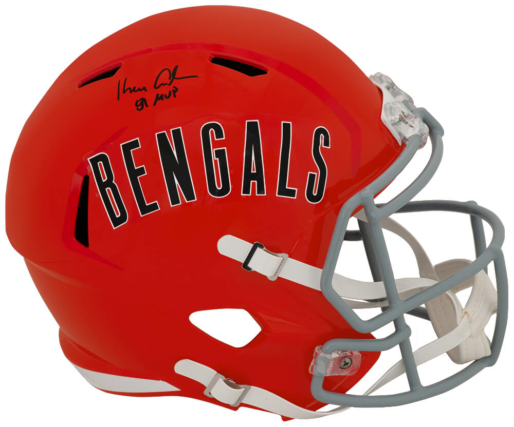 Ken Anderson Signed Cincinnati Bengals Throwback Riddell Full Size Speed Replica Helmet w/81 MVP - ANDREP330 - Ken Anderson Signed Cincinnati Bengals Throwback Riddell Full Size Speed Replica Helmet w/81 MVP product image