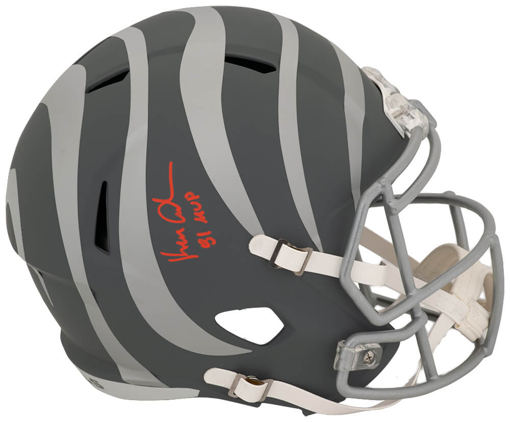 Ken Anderson Signed Cincinnati Bengals SLATE Riddell Full Size Speed Replica Helmet w/81 MVP - ANDREP332 - Ken Anderson Signed Cincinnati Bengals SLATE Riddell Full Size Speed Replica Helmet w/81 MVP product image
