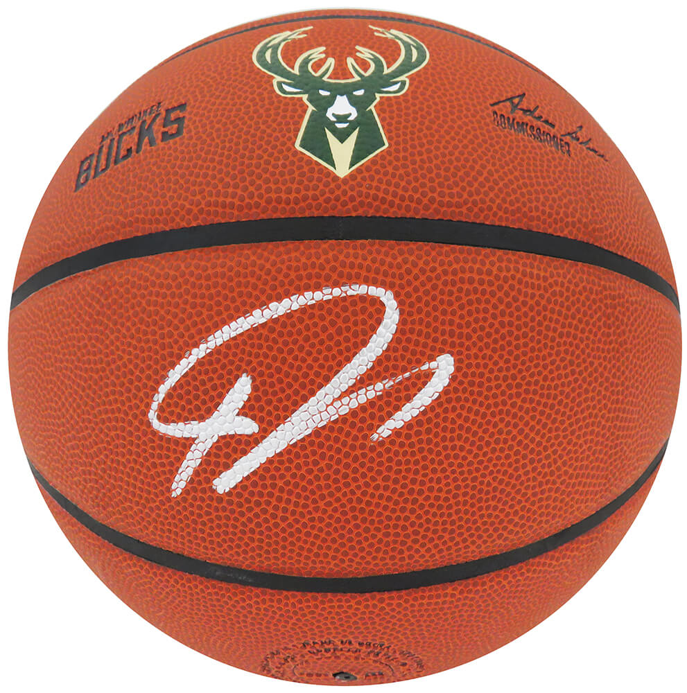 Giannis Antetokounmpo Signed Wilson Milwaukee Bucks Logo NBA Basketball - ANTBSK207 - Giannis Antetokounmpo Signed Wilson Milwaukee Bucks Logo NBA Basketball product image