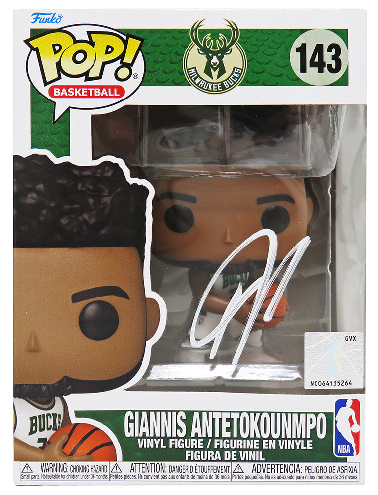 Giannis Antetokounmpo Signed Milwaukee Bucks NBA Funko Pop Doll #143 - ANTFUN201 - Giannis Antetokounmpo Signed Milwaukee Bucks NBA Funko Pop Doll #143 product image