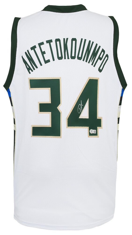 Giannis Antetokounmpo Signed White 'Greek Freak' Custom Basketball Jersey (JSA) - ANTJRY201 - Giannis Antetokounmpo Signed White 'Greek Freak' Custom Basketball Jersey (JSA) product image