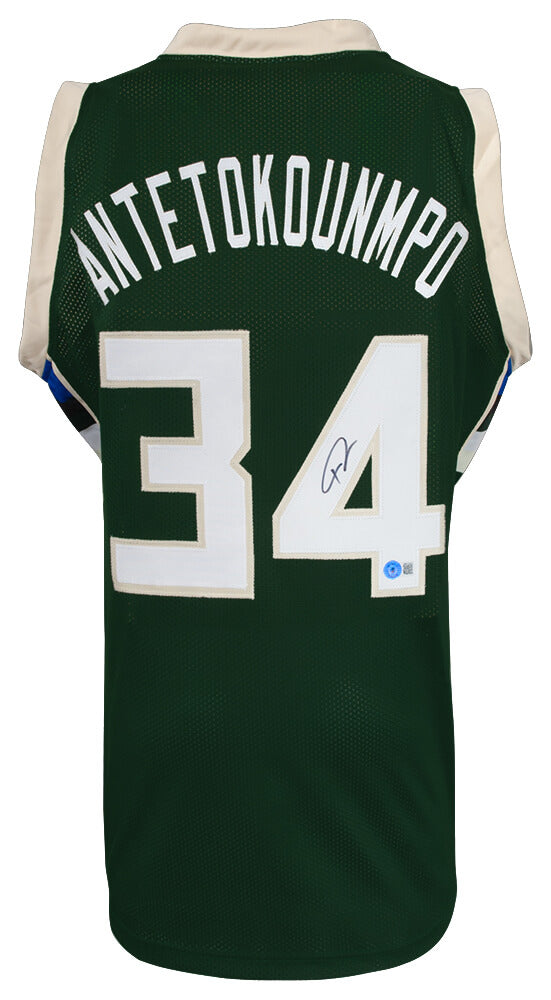 Giannis Antetokounmpo Signed Green Custom Basketball Jersey (Beckett) - ANTJRY202 - Giannis Antetokounmpo Signed Green Custom Basketball Jersey (Beckett) product image