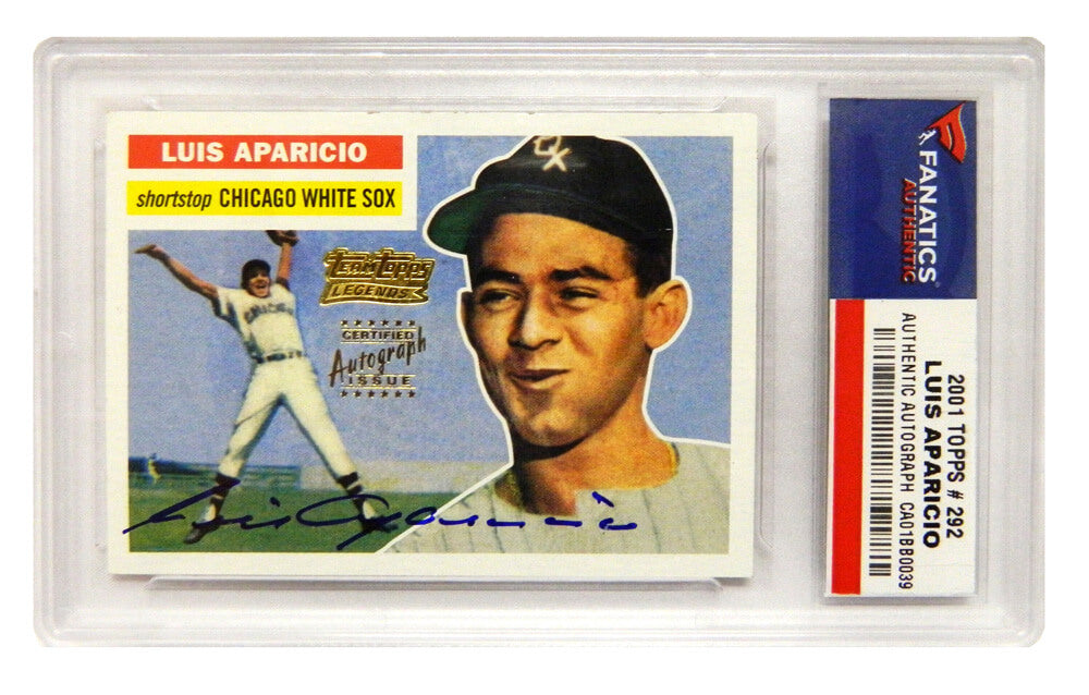 Luis Aparicio Signed Chicago White Sox 2002 Topps Trading Card #292 - (Fanatics Encapsulated) - APACAR101 - Luis Aparicio Signed Chicago White Sox 2002 Topps Trading Card #292 - (Fanatics Encapsulated) product image