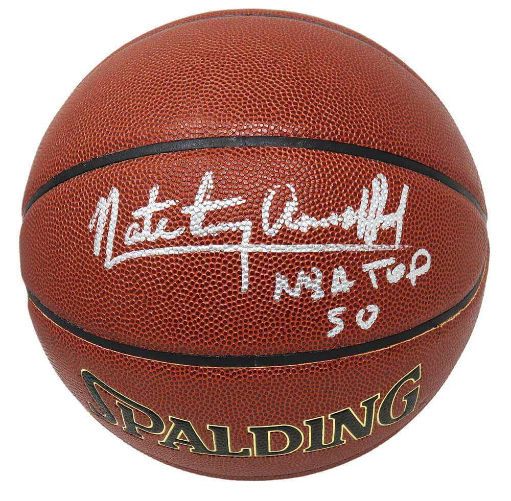 Nate 'Tiny' Archibald Signed Spalding NBA Indoor/Outdoor Basketball w/NBA Top 50 - ARCBSK202 - Nate 'Tiny' Archibald Signed Spalding NBA Indoor/Outdoor Basketball w/NBA Top 50 product image