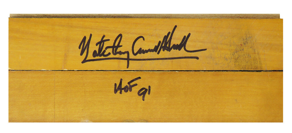 Nate 'Tiny' Archibald Signed  8x3 Basketball Court Floor Piece w/HOF'91 - ARCFLO200 - Nate 'Tiny' Archibald Signed 8x3 Basketball Court Floor Piece w/HOF'91 product image