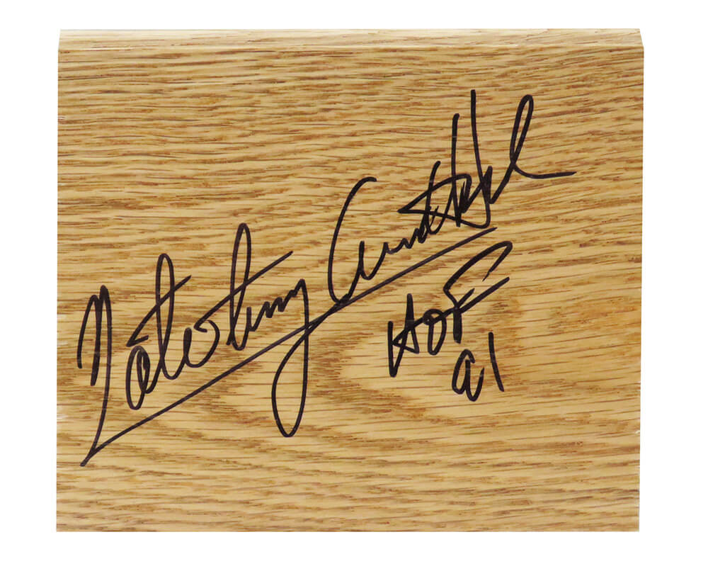 Nate 'Tiny' Archibald Signed  5x6 Floor Piece w/HOF'91 - ARCFLO201 - Nate 'Tiny' Archibald Signed 5x6 Floor Piece w/HOF'91 product image