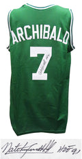 Nate 'Tiny' Archibald Signed Green Custom Basketball Jersey w/HOF'91 - ARCJRY200 - Nate 'Tiny' Archibald Signed Green Custom Basketball Jersey w/HOF'91 product image
