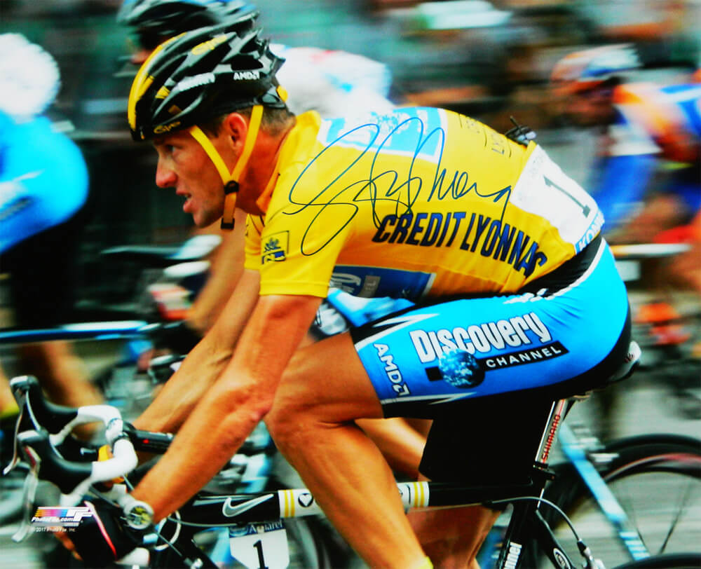 Lance Armstrong Signed Tour De France Cycling Action 16x20 Photo - ARM16P502 - Lance Armstrong Signed Tour De France Cycling Action 16x20 Photo product image