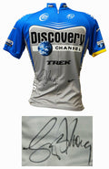 Lance Armstrong Signed Nike Dark Grey & Blue Discovery Channel Logo Cycling Jersey - ARMJRY500 - Lance Armstrong Signed Nike Dark Grey & Blue Discovery Channel Logo Cycling Jersey product image