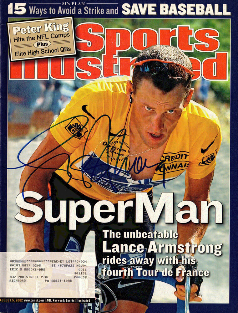 Lance Armstrong Signed August 5, 2002 'Superman' Original Sports Illustrated Magazine - ARMMAG502 - Lance Armstrong Signed August 5, 2002 'Superman' Original Sports Illustrated Magazine product image