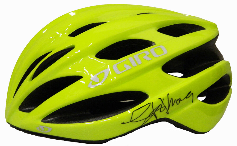 Lance Armstrong Signed Giro Yellow Cycling Bike Helmet - ARMREP500 - Lance Armstrong Signed Giro Yellow Cycling Bike Helmet product image