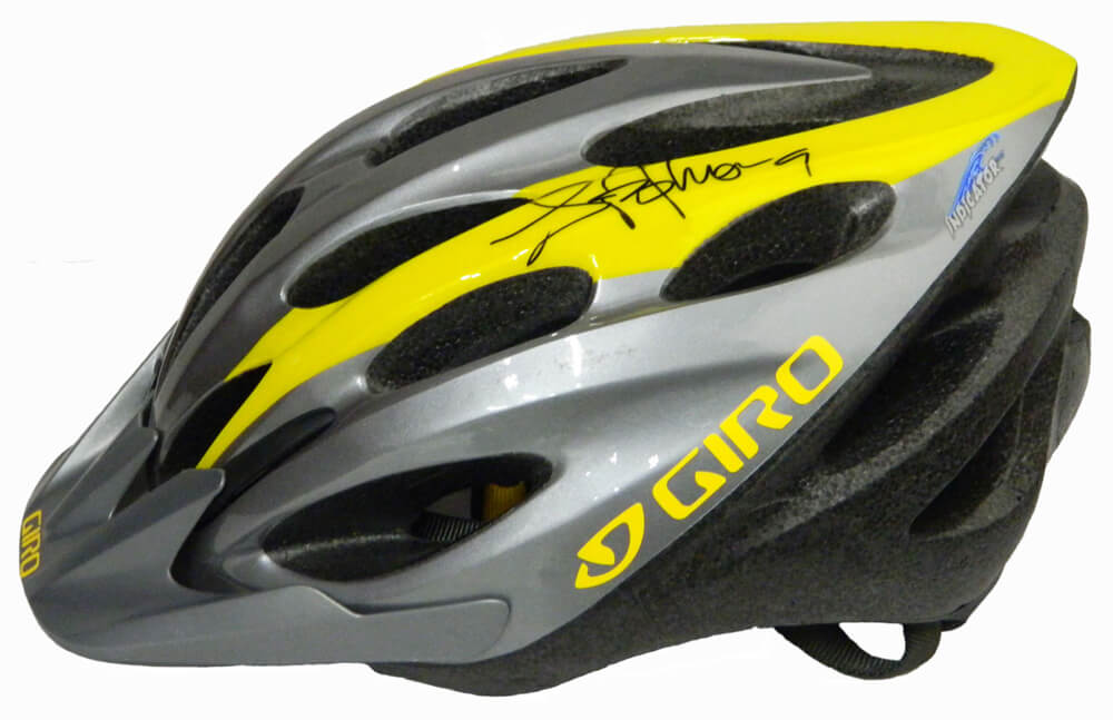 Lance Armstrong Signed Livestrong Black & Yellow Cycling Bike Helmet - ARMREP501 - Lance Armstrong Signed Livestrong Black & Yellow Cycling Bike Helmet product image