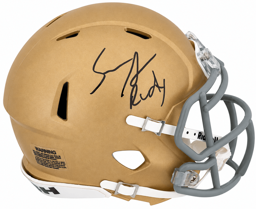 Sean Astin Signed Notre Dame Riddell Speed Mini Helmet w/Rudy - ASTMIN500 - Sean Astin Signed Notre Dame Riddell Speed Mini Helmet w/Rudy product image