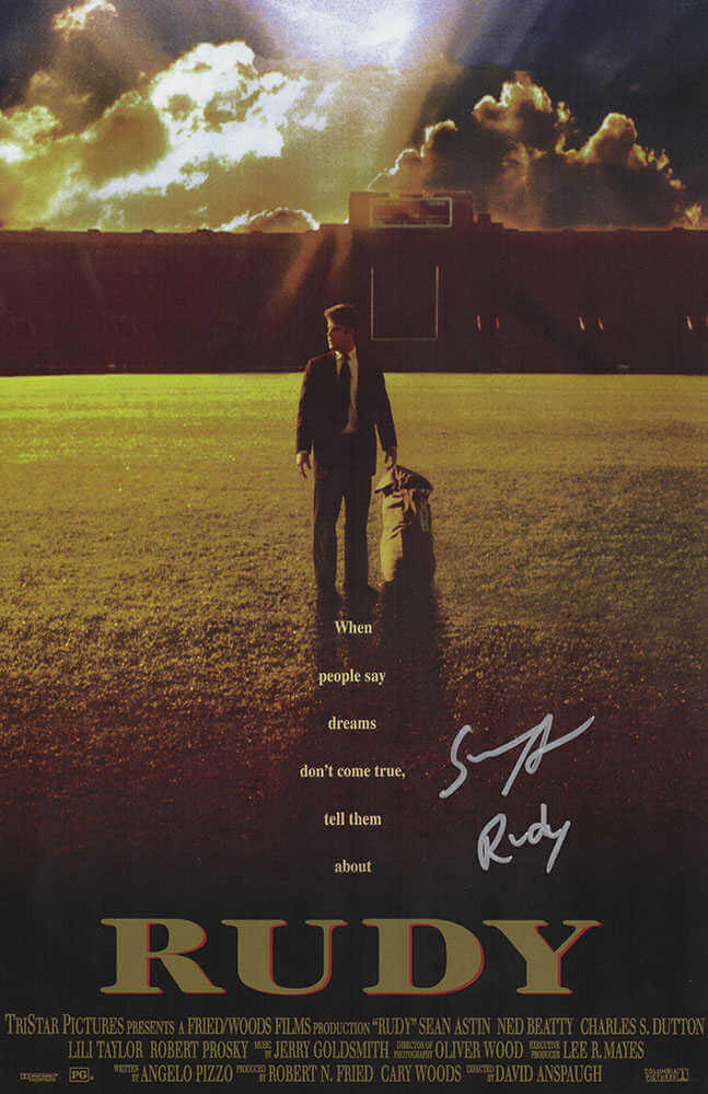 Sean Astin Signed Rudy 11x17 Movie Poster w/Rudy - ASTPST503 - Sean Astin Signed Rudy 11x17 Movie Poster w/Rudy product image