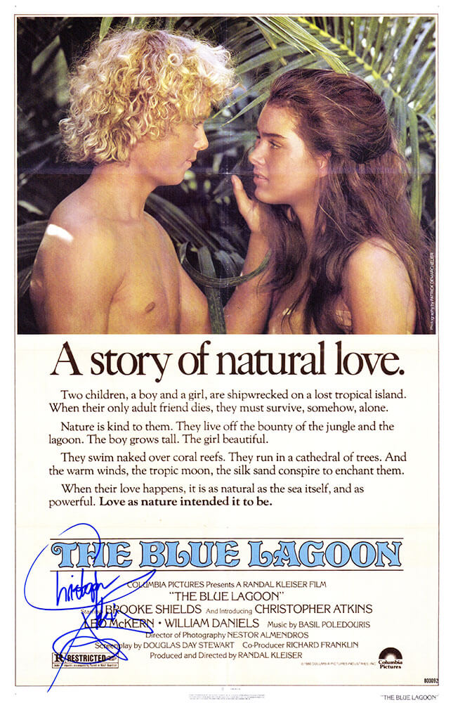 Christopher Atkins Signed The Blue Lagoon 11x17 Movie Poster - ATKPST500 - Christopher Atkins Signed The Blue Lagoon 11x17 Movie Poster product image
