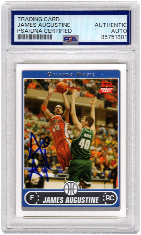 James Augustine Signed Orlando Magic 2006 Topps Rookie Basketball Card #237 - (PSA Encapsulated) - AUGCAR201 - James Augustine Signed Orlando Magic 2006 Topps Rookie Basketball Card #237 - (PSA Encapsulated) product image