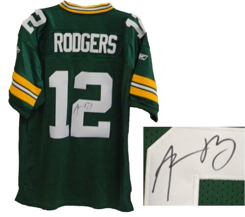 Aaron Rodgers Signed Autographed Packers Reebok Premier Green Jersey - RODJRY300 - Aaron Rodgers Signed Autographed Packers Reebok Premier Green Jersey product image