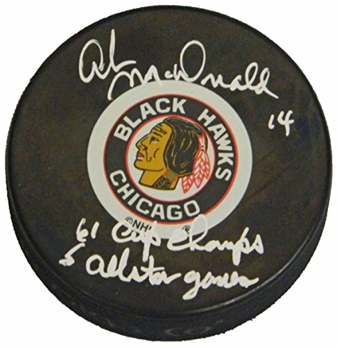 Ab McDonald Signed Chicago Blackhawks Original Six Logo Hockey Puck w/61 Cup Champs, 5 All Star Game - MCDPUC400 - Ab McDonald Signed Chicago Blackhawks Original Six Logo Hockey Puck w/61 Cup Champs, 5 All Star Game product image