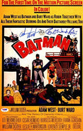 Adam West & Burt Ward Signed Batman 11x17 Movie Poster w/Robin - BATPST500 - Adam West & Burt Ward Signed Batman 11x17 Movie Poster w/Robin product image