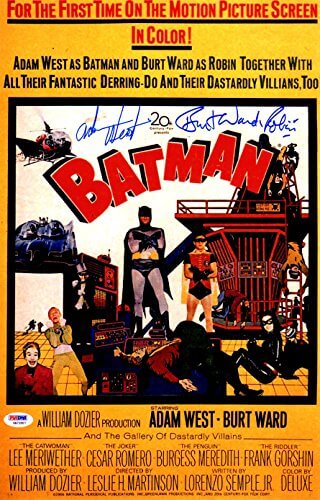Adam West & Burt Ward Signed Batman 11x17 Movie Poster w/Robin - BATPST500 - Adam West & Burt Ward Signed Batman 11x17 Movie Poster w/Robin product image