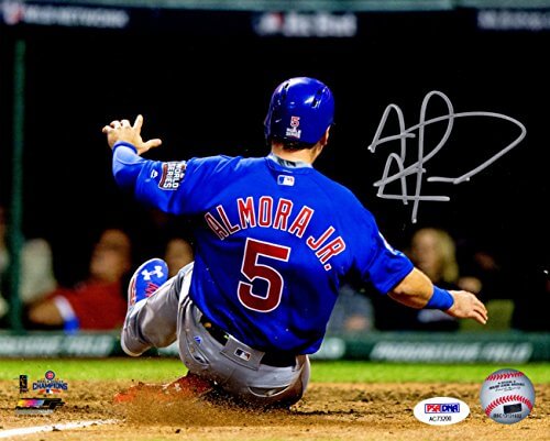 Albert Almora Jr Signed Cubs 2016 World Series Game 7 Go Head Run 8x10 Photo - ALM08P100 - Albert Almora Jr Signed Cubs 2016 World Series Game 7 Go Head Run 8x10 Photo product image