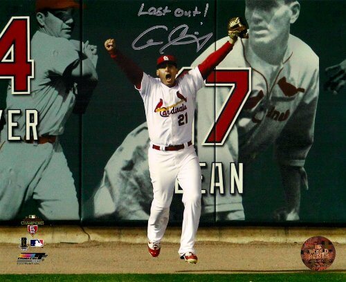 Allen Craig Signed Autographed 2011 WS Game 7 Last Out 8x10 Photo w/Last Out - CRA08P105 - Allen Craig Signed Autographed 2011 WS Game 7 Last Out 8x10 Photo w/Last Out product image