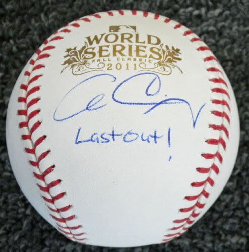 Allen Craig Signed Autographed 2011 World Series Baseball w/Last Out - CRABSB102 - Allen Craig Signed Autographed 2011 World Series Baseball w/Last Out product image