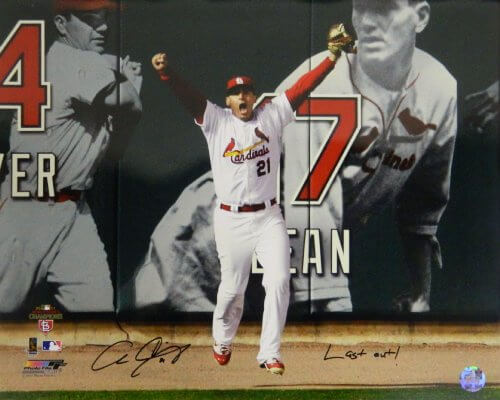 Allen Craig Signed Autographed Cardinals 2011 WS Game 7 Last Out 16x20 Photo w/Last Out - CRA16P104 - Allen Craig Signed Autographed Cardinals 2011 WS Game 7 Last Out 16x20 Photo w/Last Out product image