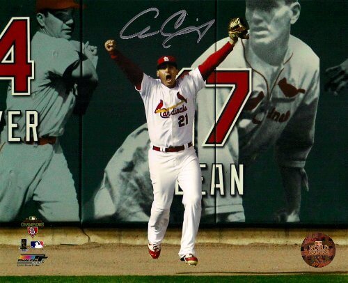 Allen Craig Signed Autographed Cardinals 2011 WS Game 7 Last Out 8x10 Photo - CRA08P102 - Allen Craig Signed Autographed Cardinals 2011 WS Game 7 Last Out 8x10 Photo product image