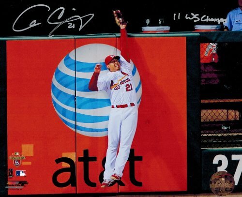 Allen Craig Signed Autographed Cardinals 2011 WS Game 7 Robbing HR 8x10 Photo w/WS Champs - CRA08P106 - Allen Craig Signed Autographed Cardinals 2011 WS Game 7 Robbing HR 8x10 Photo w/WS Champs product image