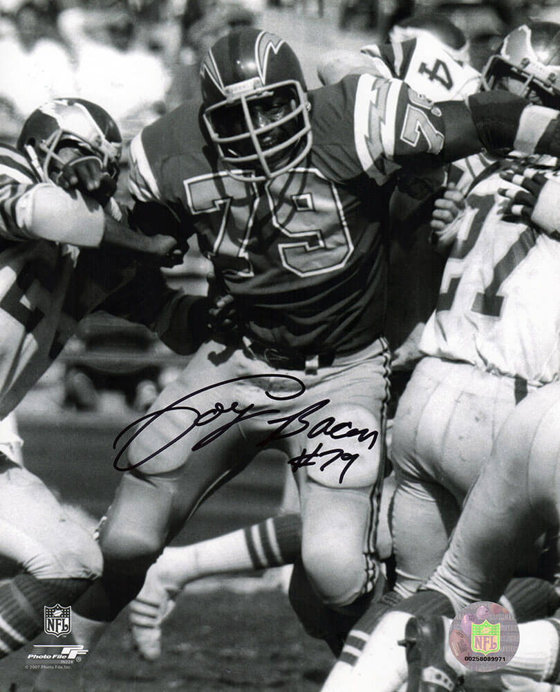 Coy Bacon Signed Chargers B&W Action 8x10 Photo - BAC08P302TW - Coy Bacon Signed Chargers B&W Action 8x10 Photo product image