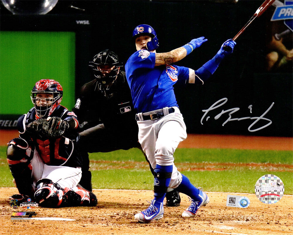 Javier Baez Signed Chicago Cubs 2016 World Series Game 7 Homerun Action 8x10 Photo - BAE08P104 - Javier Baez Signed Chicago Cubs 2016 World Series Game 7 Homerun Action 8x10 Photo product image