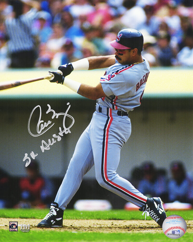 Carlos Baerga Signed Cleveland Indians Action 8x10 Photo w/3x All Star - BAE08P110 - Carlos Baerga Signed Cleveland Indians Action 8x10 Photo w/3x All Star product image