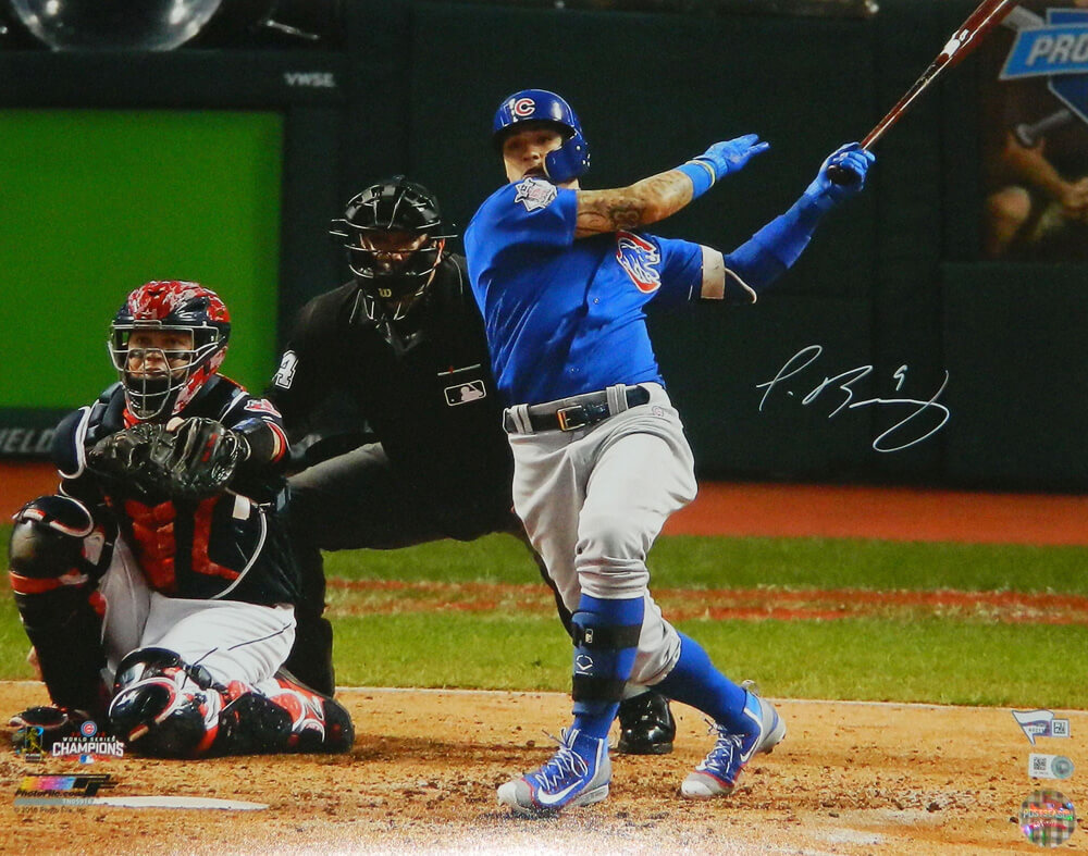 Javier Baez Signed Chicago Cubs 2016 World Series Double 16x20 Photo - BAE16P102 - Javier Baez Signed Chicago Cubs 2016 World Series Double 16x20 Photo product image