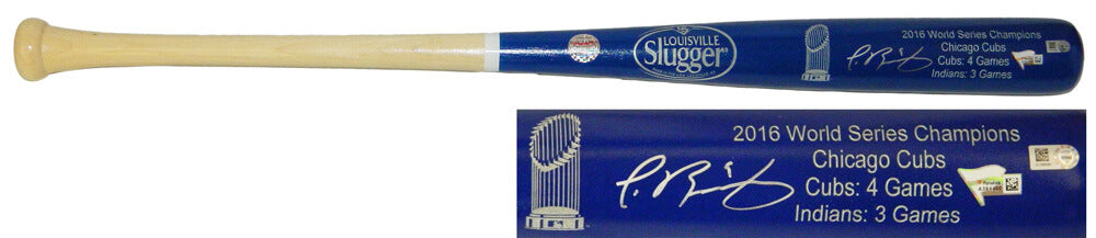 Javier Baez Signed Louisville Slugger Chicago Cubs 2016 World Series Champion Blue Dipped Bat - BAEBAT104 - Javier Baez Signed Louisville Slugger Chicago Cubs 2016 World Series Champion Blue Dipped Bat product image