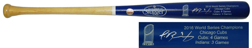 Javier Baez Signed Louisville Slugger Cubs 2016 World Series Champion Blue Dipped Baseball Bat - BAEBAT106 - Javier Baez Signed Louisville Slugger Cubs 2016 World Series Champion Blue Dipped Baseball Bat product image