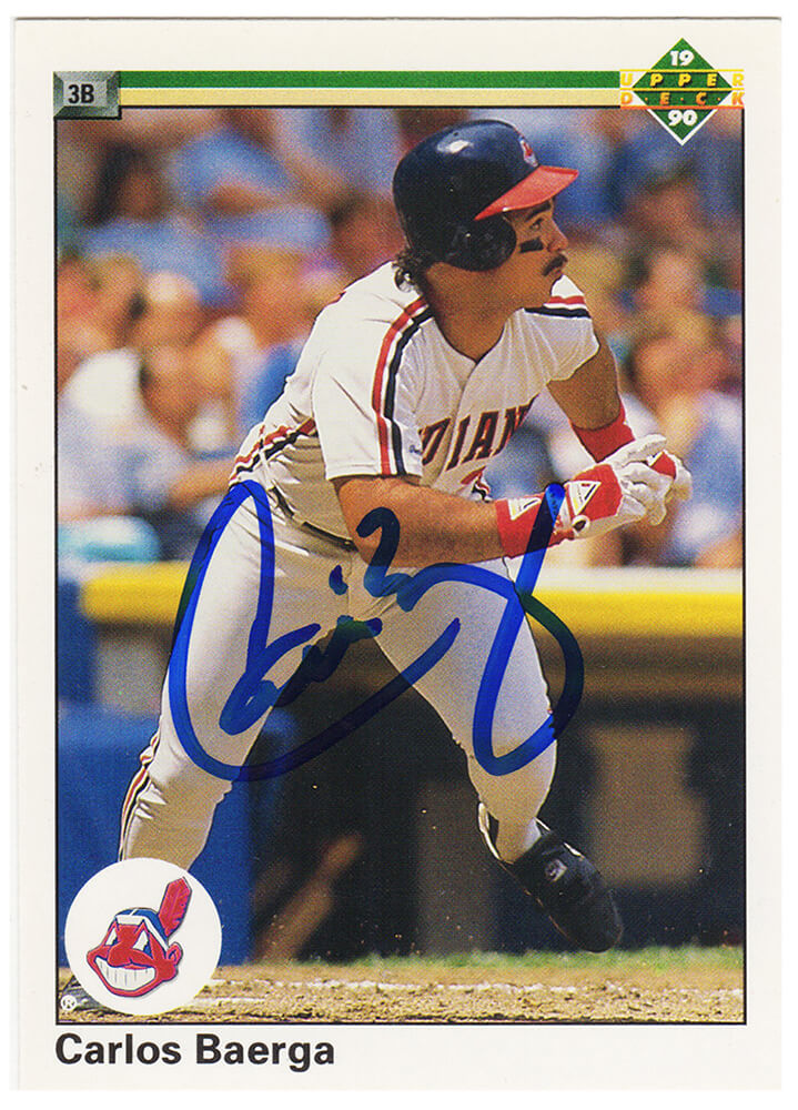 Carlos Baerga Signed Cleveland Indians 1990 Upper Deck Rookie Baseball Trading Card #737 - BAECAR101 - Carlos Baerga Signed Cleveland Indians 1990 Upper Deck Rookie Baseball Trading Card #737 product image