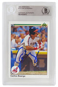Carlos Baerga Signed Cleveland Indians 1990 Upper Deck Rookie Baseball Trading Card #737 - (Beckett Encapsulated) - BAECAR103 - Carlos Baerga Signed Cleveland Indians 1990 Upper Deck Rookie Baseball Trading Card #737 - (Beckett Encapsulated) product image