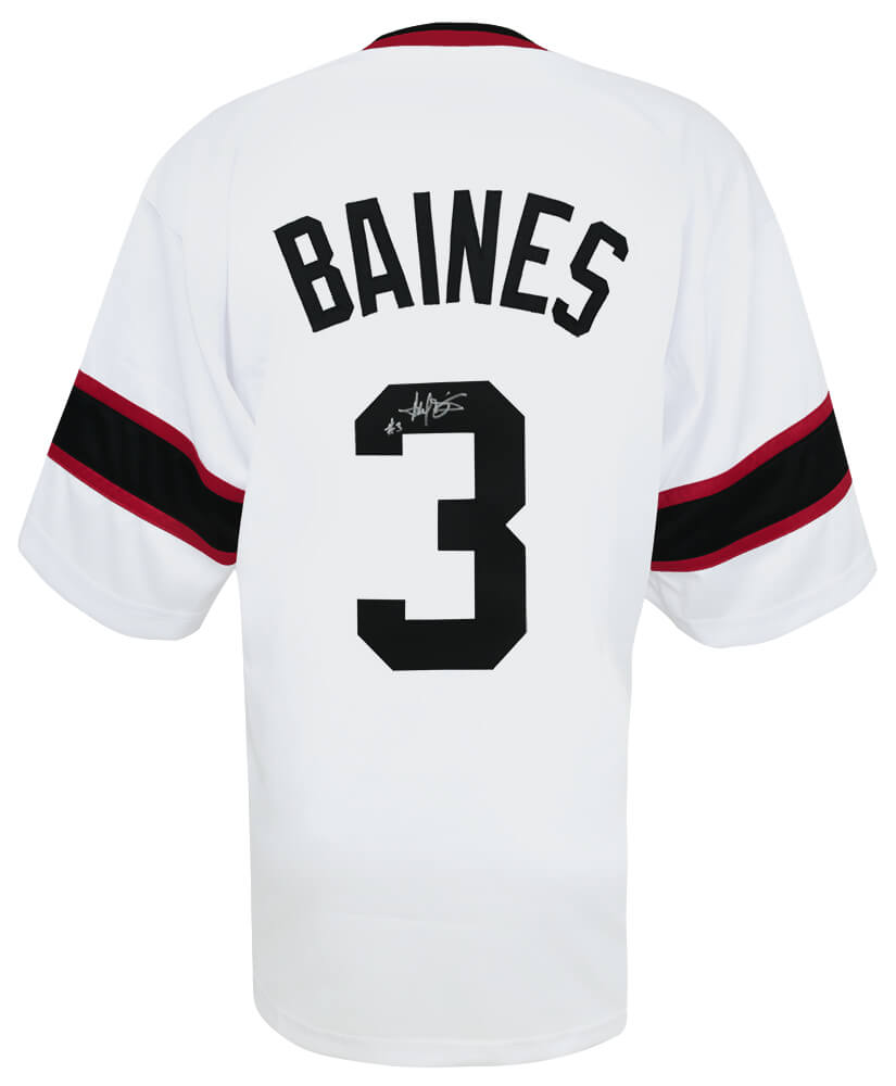 Harold Baines Signed White Throwback Custom Baseball Jersey - BAIJRY100 - Harold Baines Signed White Throwback Custom Baseball Jersey product image