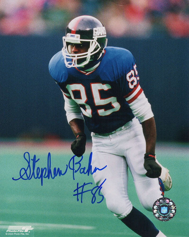 Stephen Baker Signed New York Giants Blue Jersey Action 8x10 Photo - BAK08P302 - Stephen Baker Signed New York Giants Blue Jersey Action 8x10 Photo product image