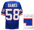 Carl Banks Signed Blue Throwback Custom Football Jersey w/2x SB Champs - BANJRY300 - Carl Banks Signed Blue Throwback Custom Football Jersey w/2x SB Champs product image
