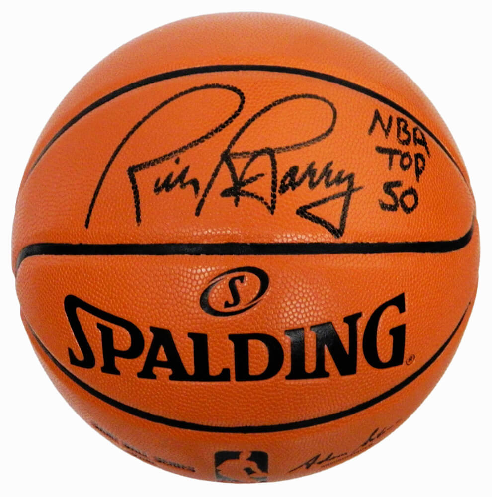 Rick Barry Signed Spalding NBA Game Replica Basketball w/NBA Top 50 - BARBSK207 - Rick Barry Signed Spalding NBA Game Replica Basketball w/NBA Top 50 product image