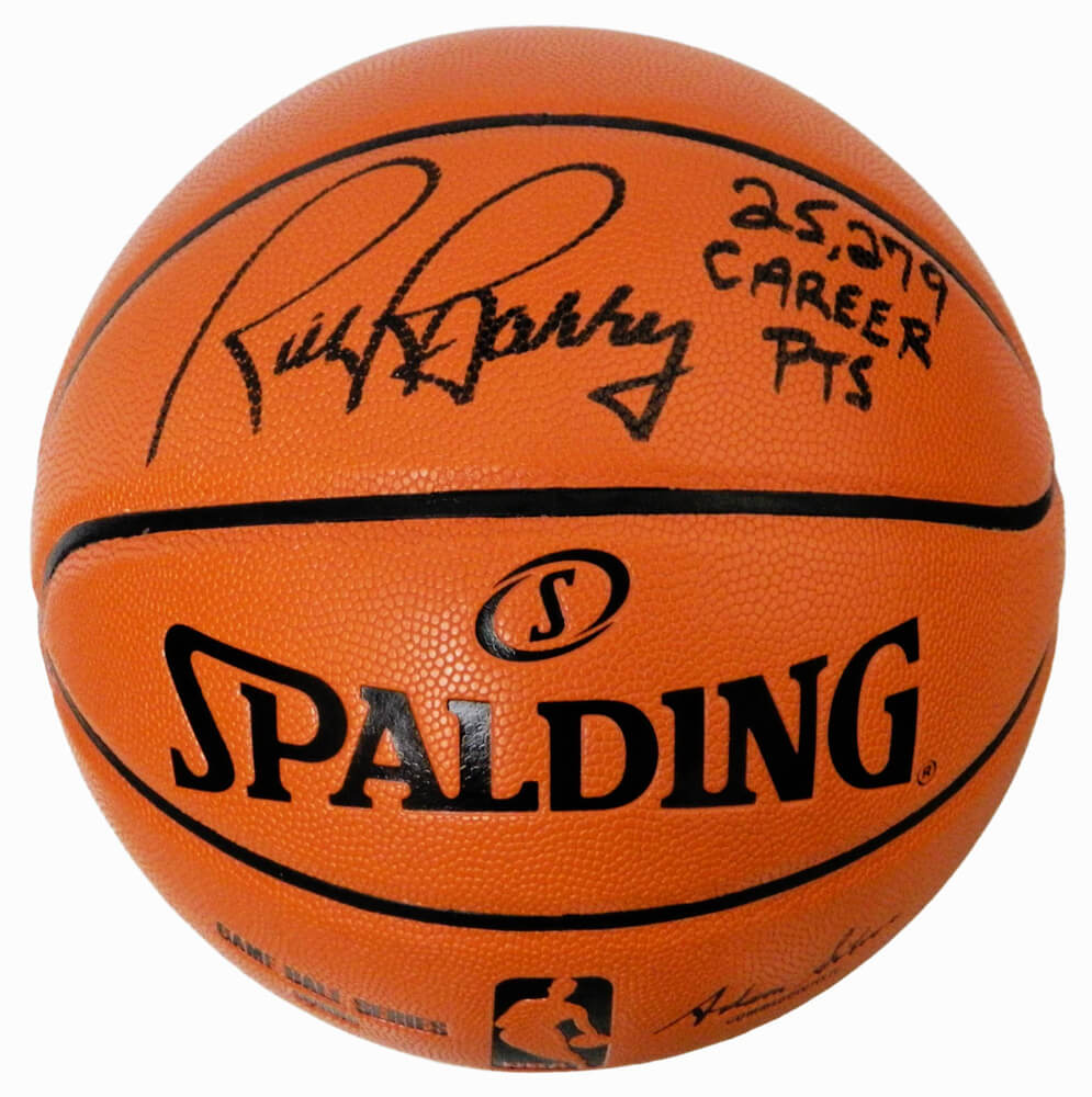 Rick Barry Signed Spalding NBA Game Replica Basketball w/25,279 Career Pts - BARBSK210 - Rick Barry Signed Spalding NBA Game Replica Basketball w/25,279 Career Pts product image